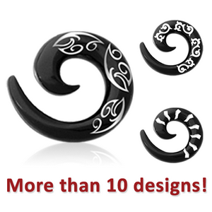 UV ACRYLIC LASER ETCHED EAR SPIRAL
