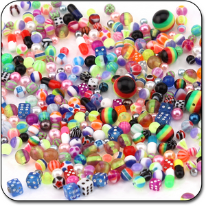 VALUE PACK OF MIX UV ACRYLIC BALLS FOR 1.2MM - PACK OF 2500 PCS