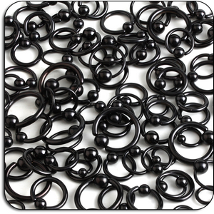 VALUE PACK OF MIX BLACKLINE AND HEMATITE SURGICAL STEEL BALL CLOSURE RINGS - PACK OF 1000 PCS