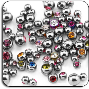VALUE PACK OF MIX TITANIUM JEWELLED BALLS FOR BALL CLOSURE RING - PACK OF 1000 PCS