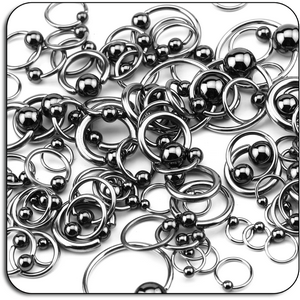 VALUE PACK OF MIX TITANIUM BALL CLOSURE RING WITH HEMATITE BALLS - PACK OF 1000 PCS