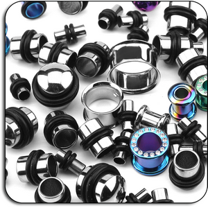VALUE PACK OF MIX TITANIUM TUNNELS AND PLUGS - PACK OF 100 PCS