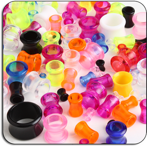 VALUE PACK OF MIX UV ACRYLIC DOUBLE FLARED TUNNELS - PACK OF 500 PCS