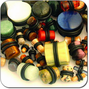 VALUE PACK OF MIX ORGANIC STONE STRAIGHT PLUGS - PACK OF 100 PCS