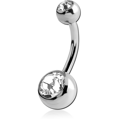 14K WITH GOLD DOUBLE JEWELLED NAVEL BANANA