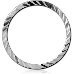 14K WHITE GOLD SEAMLESS RING WITH DIAMOND CUTTING