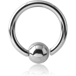 14K WHITE GOLD FIXED BEAD RING PLAIN