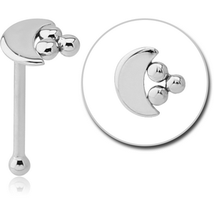 14K WHITE GOLD NOSE BONE - TRIPLE
