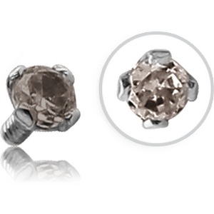 18K WHITE GOLD PRONG SET 2.5MM BLACK DIAMOND FOR INTERNALLY THREADED MICRO PINS