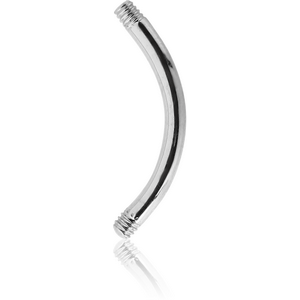 18K WHITE GOLD MICRO CURVED BARBELL PIN