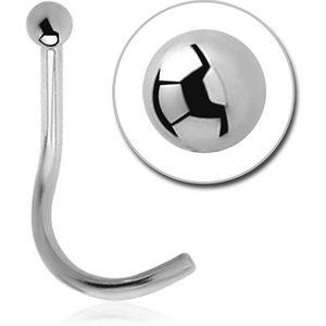 18K WITHE GOLD CURVED NOSE STUD