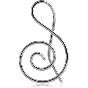 SURGICAL STEEL FISH HOOK-MUSIC NOTE-RIGHT