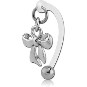 BIOFLEX VERTICAL HOOD BANANAS WITH SURGICAL STEEL CHARMS - CAN BE CUT TO SIZE