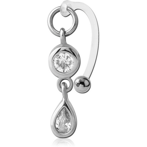 BIOFLEX VERTICAL HOOD BANANAS WITH SURGICAL STEEL CHARMS - CAN BE CUT TO SIZE