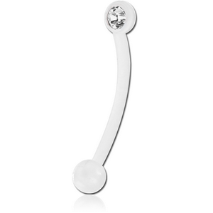 BIOFLEX SIDE JEWELLED CURVED MICRO BARBELL WITH PUSH FIT BALL
