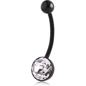 BIOFLEX JEWELLED CUP NAVEL BANANA WITH BLACK PVD BALL