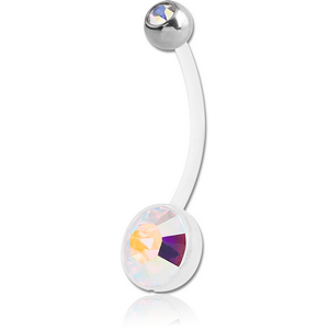 BIOFLEX JEWELLED CUP NAVEL BANANA WITH JEWELLED STEEL BALL