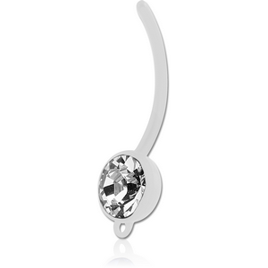 BIOFLEX PREMIUM CRYSTAL JEWELLED CUP NAVEL BANANA WITH HOOP PIN