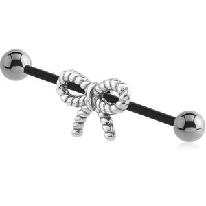BIOFLEX INDUSTRIAL BARBELL ADJUSTABLE SLIDING CHARM WITH TITANIUM BALLS
