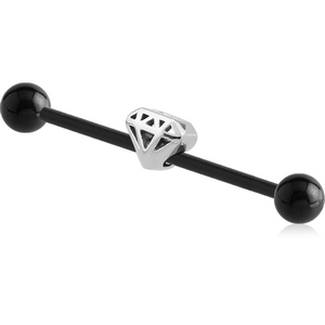 BIOFLEX INDUSTRIAL BARBELL ADJUSTABLE SLIDING CHARM WITH BLACK PVD BALLS