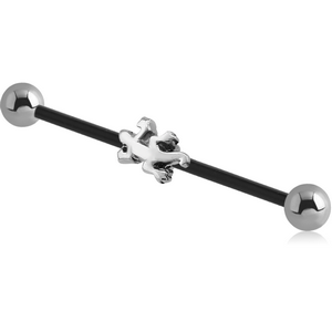 BIOFLEX INDUSTRIAL BARBELL ADJUSTABLE SLIDING CHARM WITH STEEL BALLS