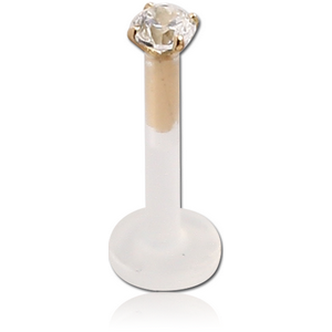 BIOFLEX INTERNAL LABRET WITH 18K GOLD JEWELLED ATTACHMENT