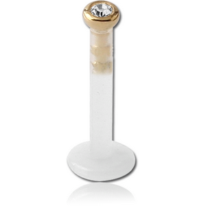 BIOFLEX INTERNAL LABRET WITH 18K GOLD JEWELLED ATTACHMENT