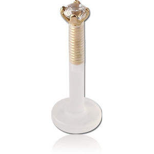 BIOFLEX INTERNAL LABRET WITH 18K GOLD JEWELLED ATTACHMENT