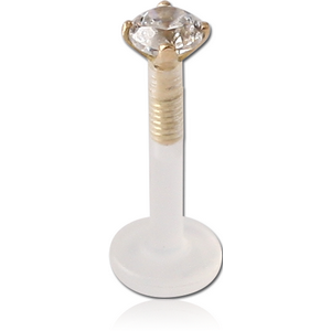 BIOFLEX INTERNAL LABRET WITH 18K GOLD JEWELLED ATTACHMENT