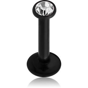 BIOFLEX INTERNAL LABRET WITH BLACK PVD JEWELLED DISC