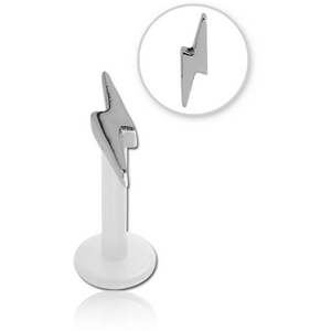 BIOFLEX INTERNAL LABRET WITH SURGICAL STEEL ATTACHMENT - LIGHTNING