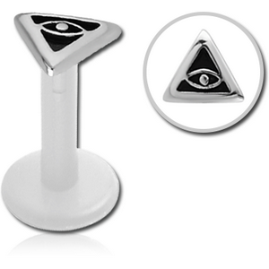 BIOFLEX INTERNAL LABRET WITH SURGICAL STEEL ATTACHMENT - EYE OF PROVIDENCE