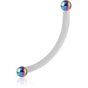 BIOFLEX INTERNAL CURVED MICRO BARBELL WITH INTERNALLY THREADED ANODISED SURGICAL STEEL BALLS