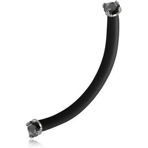 BIOFLEX INTERNAL CURVED MICRO BARBELL WITH PRONG SET SURGICAL STEEL JEWELLED PUSH FIT ATTACHMENT