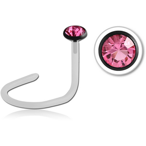 BIOFLEX INTERNAL CURVED NOSE STUDS WITH BLACKLINE jewelled DISC