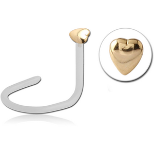 BIOFLEX INTERNAL CURVED NOSE STUD WITH 18K GOLD ATTACHMENT