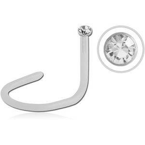 BIOFLEX INTERNAL CURVED NOSE STUD WITH JEWELLED BALL