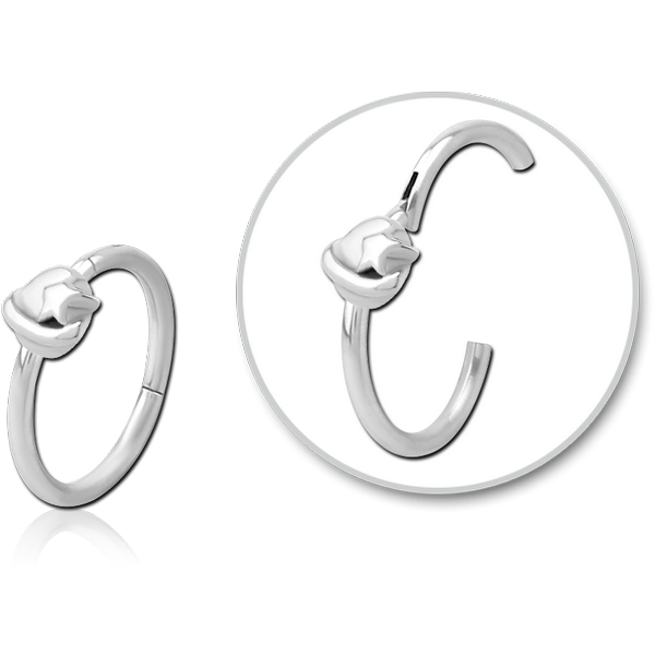STERILE SURGICAL STEEL HINGED SEPTUM RING - EYE STAR