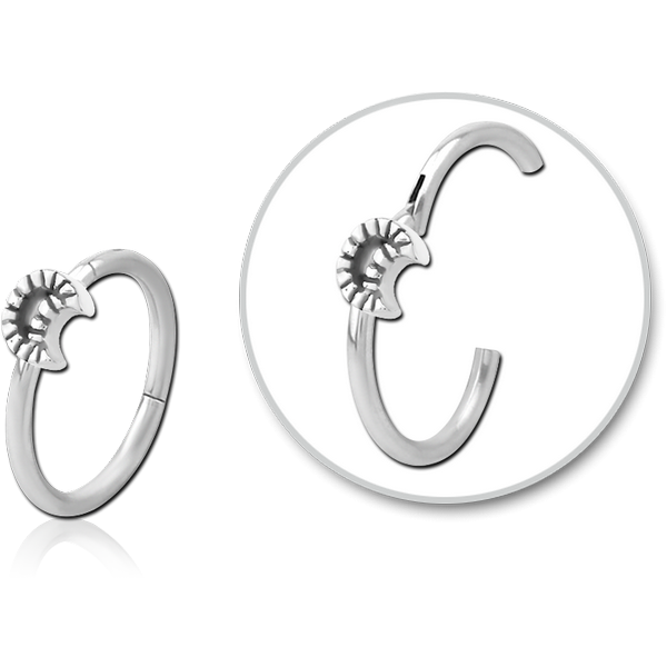 STERILE SURGICAL STEEL HINGED SEPTUM RING - CRESCENT
