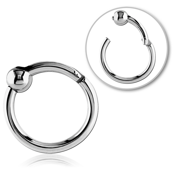 STERILE SURGICAL STEEL HINGED SEGMENT RING WITH BALL