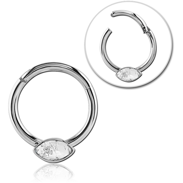 STERILE SURGICAL STEEL ROUND JEWELLED HINGED SEGMENT RING