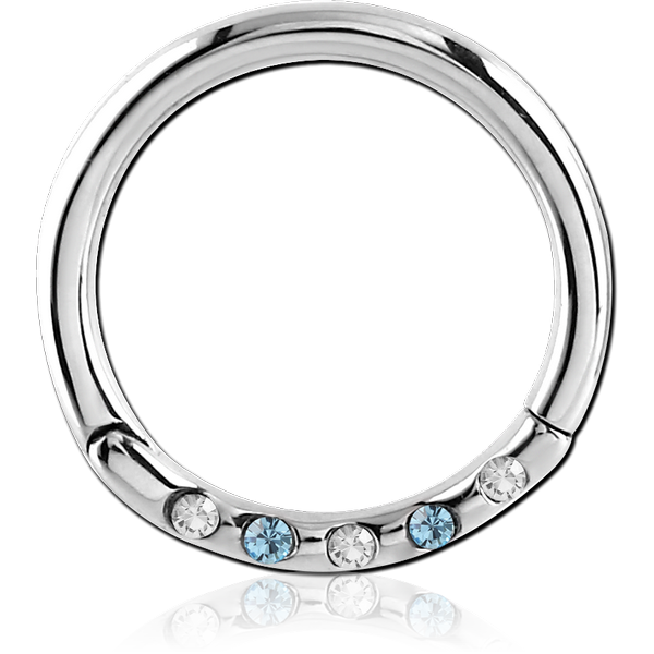 STERILE SURGICAL STEEL ROUND JEWELLED HINGED SEGMENT RING