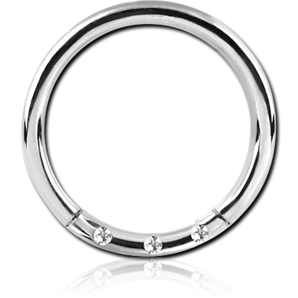 STERILE SURGICAL STEEL ROUND JEWELLED HINGED SEGMENT RING