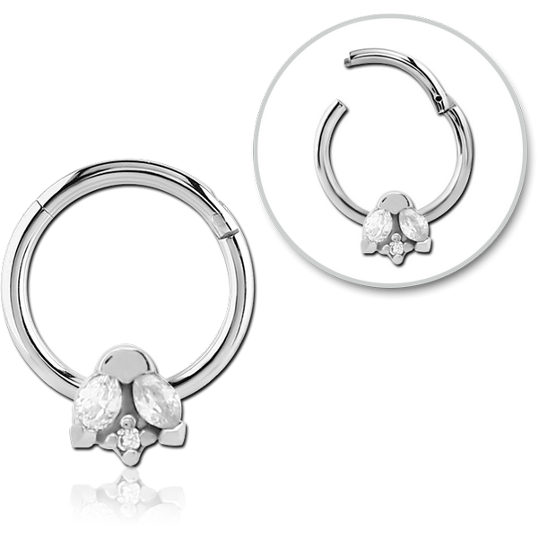 STERILE SURGICAL STEEL JEWELLED HINGED SEGMENT RING