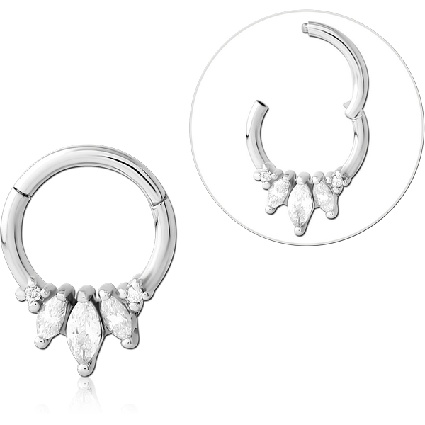 STERILE SURGICAL STEEL JEWELLED HINGED SEGMENT RING