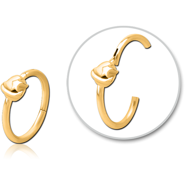 STERILE GOLD PVD COATED SURGICAL STEEL HINGED SEPTUM RING - EYE STAR