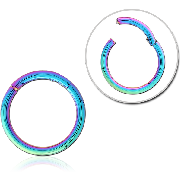 STERILE RAINBOW PVD COATED SURGICAL STEEL HINGED SEGMENT RING