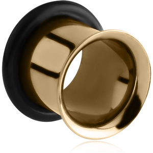 ZIRCON GOLD PVD COATED STAINLESS STEEL SINGLE FLARED TUNNEL