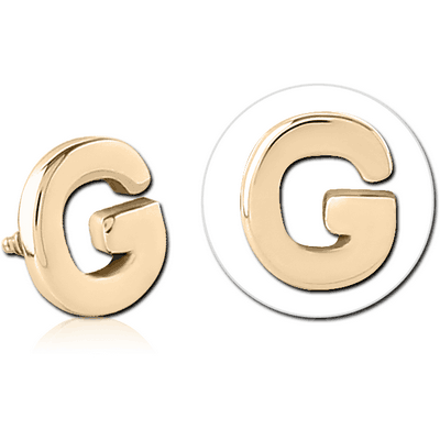 ZIRCON GOLD PVD COATED SURGICAL STEEL ATTACHMENT FOR 1.6MM INTERNALLY THREADED PINS - G