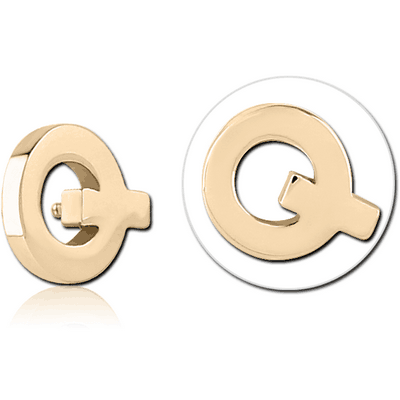 ZIRCON GOLD PVD COATED SURGICAL STEEL ATTACHMENT FOR 1.6MM INTERNALLY THREADED PINS - Q